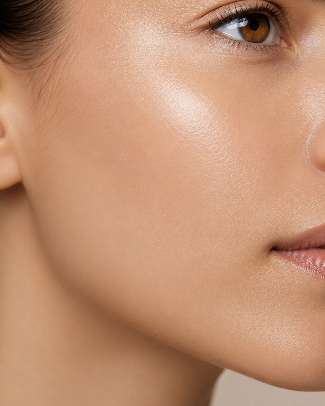 Close-up of radiant-looking natural skin